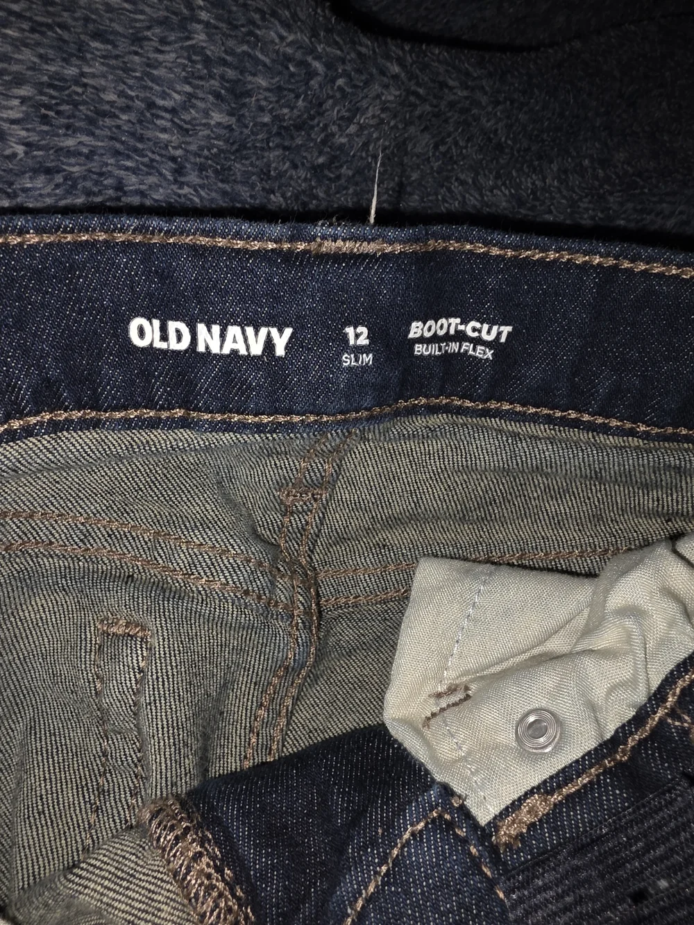 Old Navy Dark Blue Kids Jeans - Straight Leg Size 12 Slim